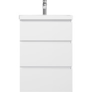 Тумба напольная с раковиной Am.Pm Gem S 60 см M91FSX0602WG, белый глянцевый, Цвет фасада: белый фото 