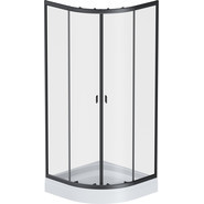 Душевое ограждение Am.Pm X-Joy Twin Slide 80x80 см W88G-205-080BT64, черный/прозрачное фото 