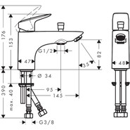 Смеситель для ванны Hansgrohe Logis 71312000 фото 2
