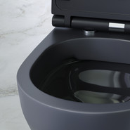 Унитаз подвесной Am.Pm Spirit V2.0 FlashClean C701700MBSC с сиденьем микролифт, черный матовый фото 4