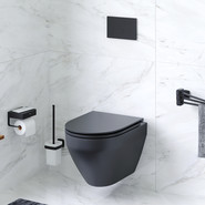 Унитаз подвесной Am.Pm Spirit V2.0 FlashClean C701700MBSC с сиденьем микролифт, черный матовый фото 3