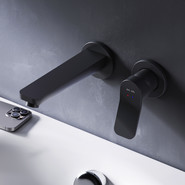 Смеситель для раковины настенный Am.Pm X-Joy F85A72622, черный, Цвет производителя: чёрный фото 2