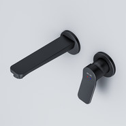 Смеситель для раковины настенный Am.Pm X-Joy F85A72622, черный, Цвет производителя: чёрный фото 5