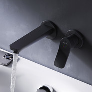 Смеситель для раковины настенный Am.Pm X-Joy F85A72622, черный, Цвет производителя: чёрный фото 3