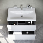 Тумба подвесная с раковиной Am.Pm Gem 75 см M90FHX07522WG, белый глянец, Цвет фасада: белый глянцевый фото 3