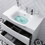 Тумба подвесная с раковиной Am.Pm Like 80 см M80FHX0802WG, белый глянцевый фото 5