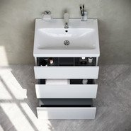 Тумба напольная с раковиной Am.Pm Gem S 60 см M91FSX0602WG, белый глянцевый, Цвет фасада: белый фото 3