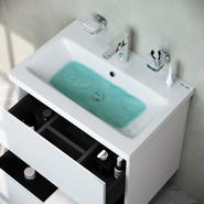 Тумба подвесная с раковиной Am.Pm Gem 60 см M90FHX06022WG, белый глянец, Цвет фасада: белый фото 5