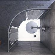 Душевое ограждение Am.Pm Gem 100х100 см W90G-401-100WT, хром/прозрачное фото 4