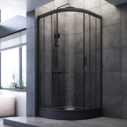 Душевое ограждение Am.Pm Gem 90x90 см W90G-401-090BT, черный/прозрачное фото 3