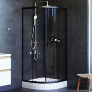 Душевое ограждение Am.Pm X-Joy Twin Slide 80x80 см W88G-205-080BT64, черный/прозрачное фото 2