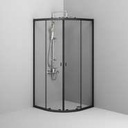 Душевое ограждение Am.Pm X-Joy Twin Slide 90x90 см W88G-205-090BT64, черный/прозрачное фото 4