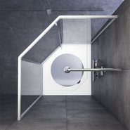 Душевое ограждение Am.Pm Gem 90x90 см W90G-405-090MT, хром/прозрачное фото 4