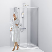 Душевое ограждение Am.Pm Gem 90x90 см W90G-405-090MT, хром/прозрачное фото 6