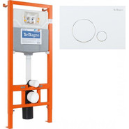 Инсталляция для унитаза BelBagno BB001-120/BB014-SR-BIANCO (кнопка Sfera, цвет белый) фото 