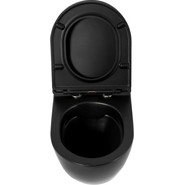 Инсталляция с подвесным безободковым унитазом BelBagno Colorato BB062CHR-MB/BB062SC-MB/BB002-80/BB007-PR-NERO.M (кнопка смыва Prospero, черный матовый) фото 4