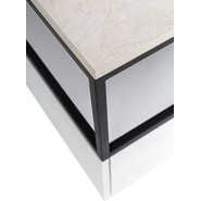 Тумба подвесная со столешницей Cezares CADRO-80-1C-SO-BG-BLUM 80 см, Bianco Ghiaccio/Nero/Marmo Crema Opaco фото 6