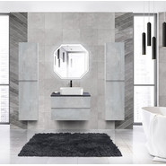 Тумба подвесная со столешницей Cezares MOLVENO 46-100-2C-SO-BET 100 см, Beton/Marmo Nero Opaco фото 2