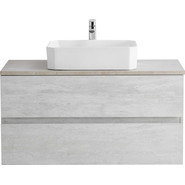 Тумба подвесная со столешницей Cezares MOLVENO 46-100-2C-SO-LB 100 см, Legno Bianco/Marmo Crema Opaco фото 