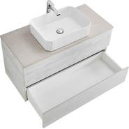 Тумба подвесная со столешницей Cezares MOLVENO 46-100-2C-SO-LB 100 см, Legno Bianco/Marmo Crema Opaco фото 3