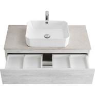 Тумба подвесная со столешницей Cezares MOLVENO 46-100-2C-SO-LB 100 см, Legno Bianco/Marmo Crema Opaco фото 4