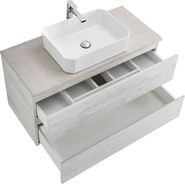 Тумба подвесная со столешницей Cezares MOLVENO 46-100-2C-SO-LB 100 см, Legno Bianco/Marmo Crema Opaco фото 5