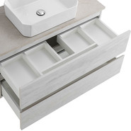 Тумба подвесная со столешницей Cezares MOLVENO 46-100-2C-SO-LB 100 см, Legno Bianco/Marmo Crema Opaco фото 6