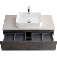 Тумба подвесная со столешницей Cezares MOLVENO 46-100-2C-SO-OSS 100 см, Ossido/Marmo Crema Opaco фото 4