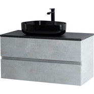 Тумба подвесная со столешницей Cezares MOLVENO 46-80-2C-SO-BET 80 см, Beton/Marmo Nero Opaco фото 3