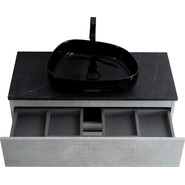 Тумба подвесная со столешницей Cezares MOLVENO 46-80-2C-SO-BET 80 см, Beton/Marmo Nero Opaco фото 5