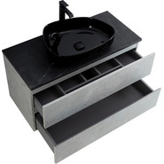 Тумба подвесная со столешницей Cezares MOLVENO 46-80-2C-SO-BET 80 см, Beton/Marmo Nero Opaco фото 6