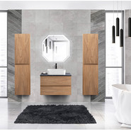 Тумба подвесная со столешницей Cezares MOLVENO 46-80-2C-SO-NC 80 см, Noce Chiaro/Marmo Nero Opaco фото 2