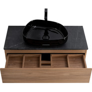 Тумба подвесная со столешницей Cezares MOLVENO 46-80-2C-SO-NC 80 см, Noce Chiaro/Marmo Nero Opaco фото 5