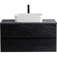 Тумба подвесная со столешницей Cezares MOLVENO 46-80-2C-SO-NR 80 см, Nero/Marmo Nero Opaco фото 