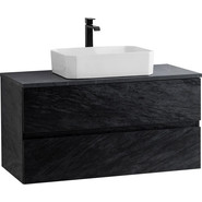 Тумба подвесная со столешницей Cezares MOLVENO 46-80-2C-SO-NR 80 см, Nero/Marmo Nero Opaco фото 3