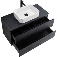 Тумба подвесная со столешницей Cezares MOLVENO 46-100-2C-SO-NR 100 см, Nero/Marmo Nero Opaco фото 6