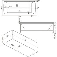 Ванна акриловая 170*80 Bas ИНДИКА фото 3
