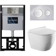 Инсталляция с подвесным безободковым унитазом Azario Geno AZ-8010-1000+AZ-8200-0011+AZ-2196D фото 