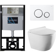 Инсталляция с подвесным безободковым унитазом Azario Geno AZ-8010-1000+AZ-8200-0045+AZ-2196D фото 