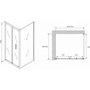 Душевое ограждение Abber Sonnenstrand 100x90 см AG07100B-S90B, чёрный/прозрачное фото 5