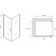 Душевое ограждение Abber Sonnenstrand 90x100 см AG04090M-S100M, хром/матовое фото 4