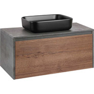 Тумба подвесная со столешницей Vincea Mesa 100 см VMC-2MS100TB, бетон/дуб табак фото 4