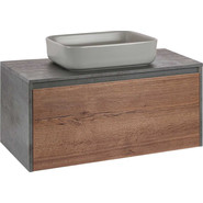 Тумба подвесная со столешницей Vincea Mesa 100 см VMC-2MS100TB, бетон/дуб табак фото 5