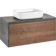 Тумба подвесная со столешницей Vincea Mesa 100 см VMC-2MS100TB, бетон/дуб табак фото 6