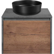 Тумба подвесная со столешницей Vincea Mesa 60 см VMC-2MS600TB, бетон/дуб табак фото 