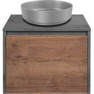 Тумба подвесная со столешницей Vincea Mesa 60 см VMC-2MS600TB, бетон/дуб табак фото 4