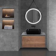 Тумба подвесная со столешницей Vincea Mesa 80 см VMC-2MS800TB, бетон/дуб табак фото 3