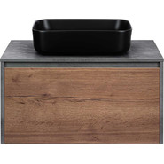 Тумба подвесная со столешницей Vincea Mesa 80 см VMC-2MS800TB, бетон/дуб табак фото 