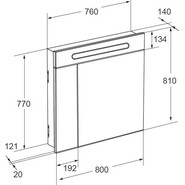 Зеркальный шкаф ROCA VICTORIA NORD 80 см ZRU9000033 фото 3