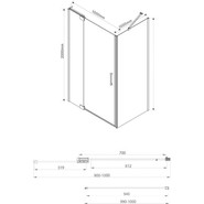 Душевое ограждение Vincea Extra 90-100x100 см VSR-1E901010CL (стекло 8 мм), хром/прозрачное фото 4